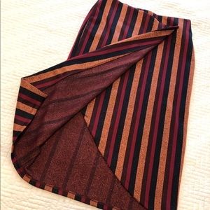 Zara Trafaluc Striped Wrap Skirt